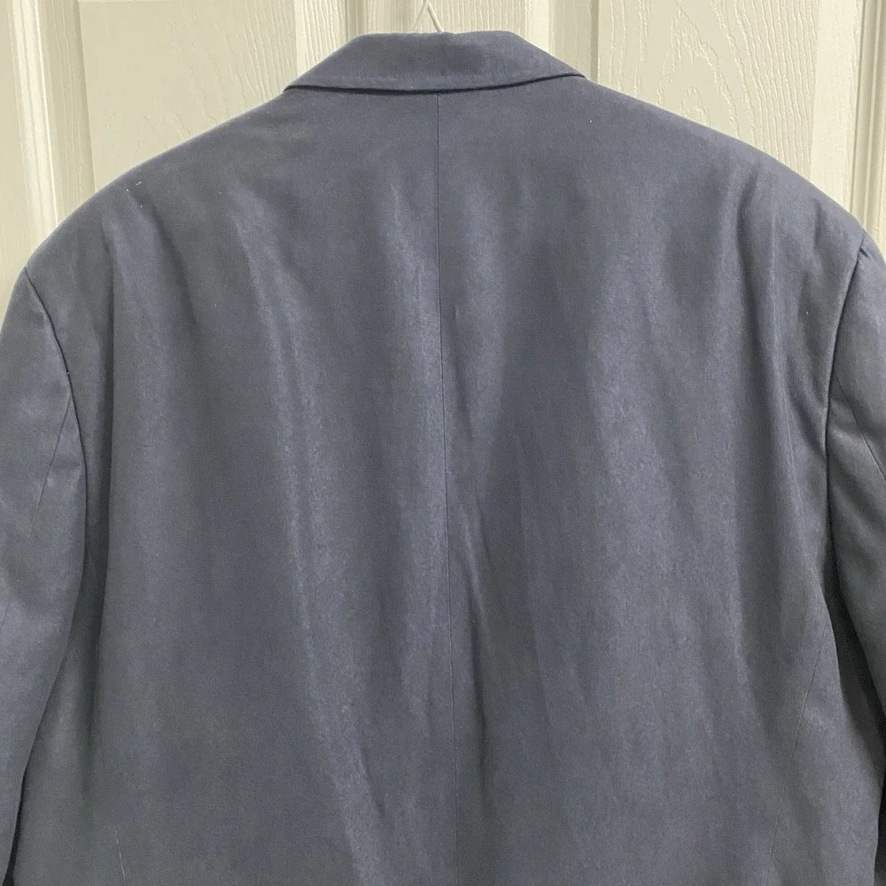 Chaps Navy Blue‎ Men's Sport Coat 48R Lined Jacket. Suede Feel